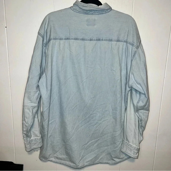 Vintage lee rams denim button up long sleeve shirt size XL - Picture 3 of 4